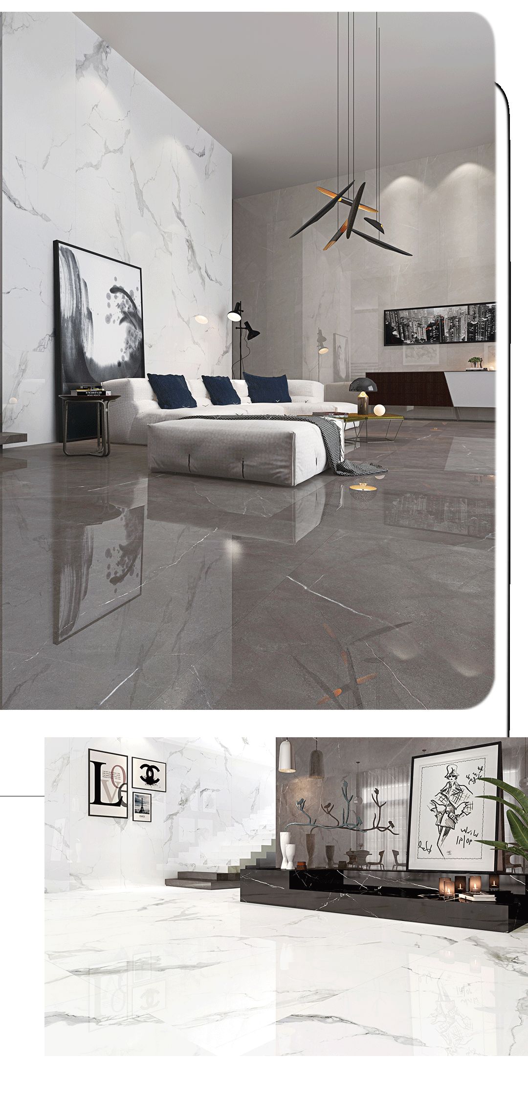 粉色视频网站APP入口免费900x1800mm陶瓷大板大花白装修效果图